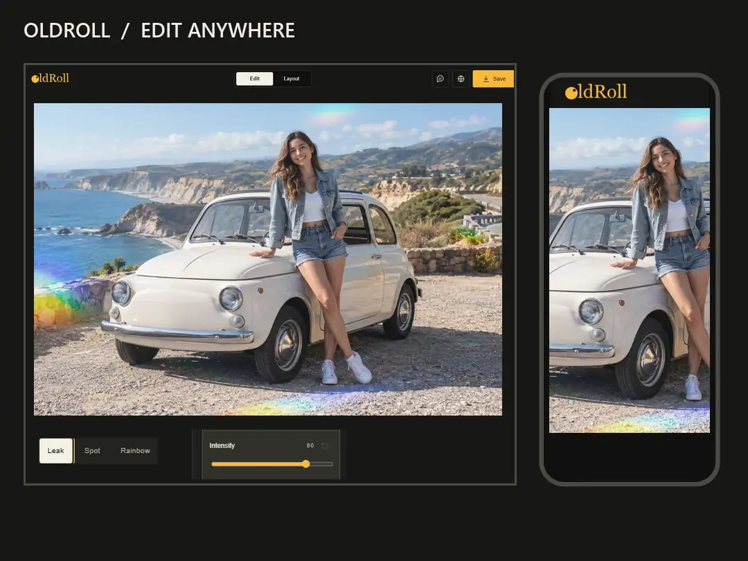 Edit a light overlay in a mobile or desktop browser