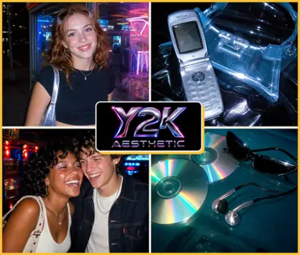 创作带闪光、颗粒和贴纸的 Y2K 照片