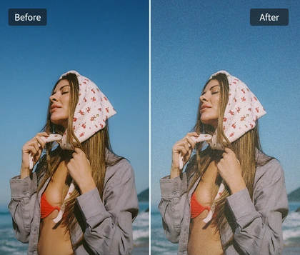 ポートレートにフィルム粒子の質感を追加